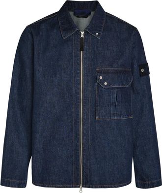 Stone Island Denim Overshirt - Blue - M