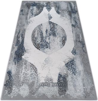 RugsX Rugsx - Alfombra Acr&iacute;lica Valencia 5040 Oriente Azul/gris Grey 80x150 Cm