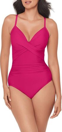 Miraclesuit Captivate Rock Solid Strappy One-Piece Swimsuit in Rosso at Nordstrom, Size 10