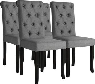 vidaXL Vidaxl - Sillas De Comedor Giratorias 4 Unidades Tela Gris Oscuro