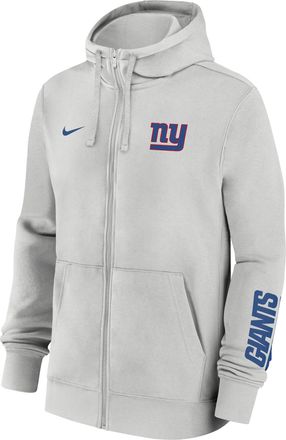 Nike New York Giants Club Nike Mens NFL Full-Zip Hoodie in Grey | 01NC0BB8I-1LR