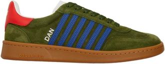 Dsquared2 Low Top Sneakers met Contrasterende Banden - Heren - Sneakers - Groen - 39 EU - Leer - Schoenen