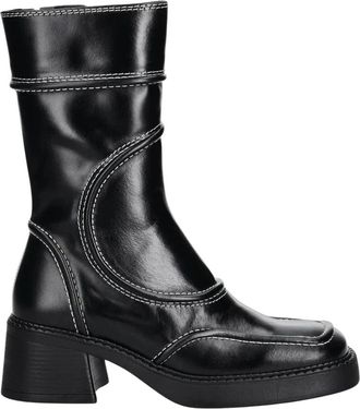 Miista Malene Enkellaars - Dames - Laarzen met Hak - Zwart - 37 EU - Leer - Schoenen