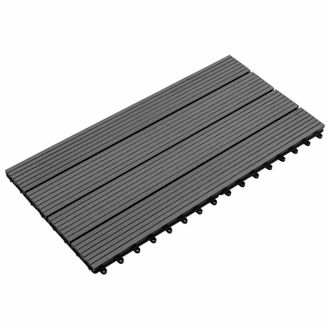 vidaXL Tile De Decking 6 Pcs Gris 60 X 30 Cm Wpc Vidaxl