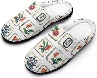 Generic Chinese Mahjong Mens Slippers Comfortable And Non-slip Cotton Slipper Shoe for House