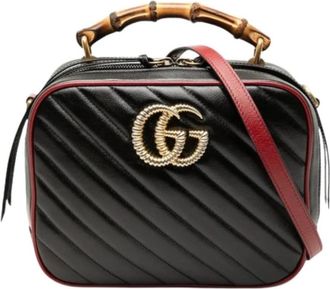 Gucci Pre-owned Quilted Satchel - Dames - Vintage Handtas - Zwart - ONE Size - Leer - Vintage