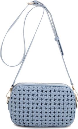 Mali + Lili Ava Woven Vegan Leather Crossbody Bag in Dusty Blue at Nordstrom Rack