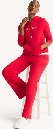 Nautica Womens Wide Leg Fleece Sweatpant