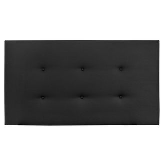Deco Wood Cabecero tapizado de polipiel con botones en color negro de 160x80cm