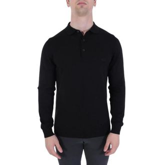 HUGO BOSS Truien & Vesten, Heren, Zwart, M, Wol, Polo Knit Bono-L