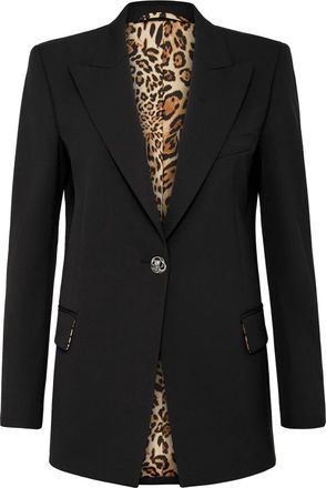 Philipp Plein Cady Blazer Crystal Skull met Kristallen - Dames - Blazers - Zwart - S - Polyester - Jassen