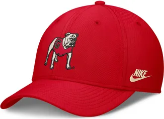 Nike Georgia Legacy Rise Vintage Nike Mens Dri-FIT College Hat in Red | NC0365NUGV-SUH