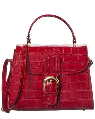Persaman New York Niamh Croc-Embossed Leather Satchel