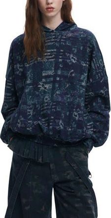 Desigual Print Hoodie in Black at Nordstrom Rack, Size Large/x-Large