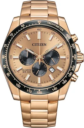 Citizen Chronograph Quartz Rose Gold Dial Mens Watch AN8236-52P