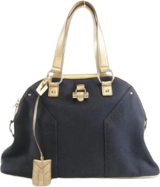 Saint Laurent Pre-owned Handbags, female, Black, Size: ONE SIZE Pre-owned Muse Canvas Handbag