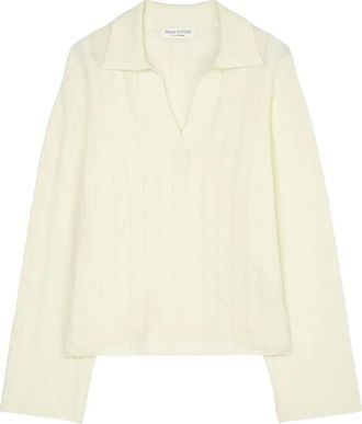 Marc O'Polo Maglione con lavorazione intrecciata - Bianco