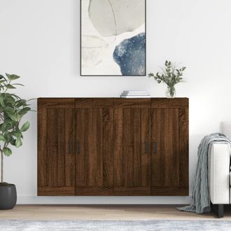 Berkfield Home Wall Mounted Cabinets 2 pcs Brown Oak Engineered Wood