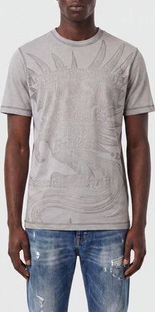 Diesel T-shirt slim fit in cotone con stampa logo graffiti sul davanti