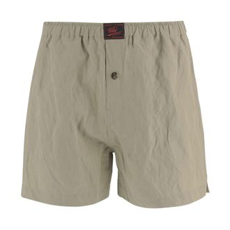 Willy Chavarria Casual Shorts, male, Brown, Size: S Cotton-blend Shorts with a Crinkled Texture