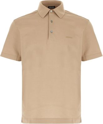 Ermenegildo Zegna Tops, Heren, Beige, L, Katoen, Piqu&eacute; Polo Shirt