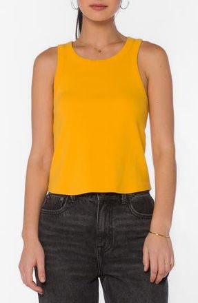 Velvet Heart Stretch Cotton Ribbed Tank in Mango at Nordstrom Rack, Size X-Large