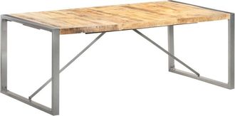 vidaXL Dining Table 200x100x75 cm Solid Rough Mango Wood vidaXL