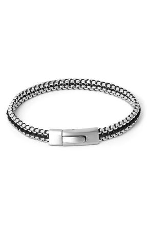 Tateossian Mens Tris Button Bracelet in Black at Nordstrom, Size Medium
