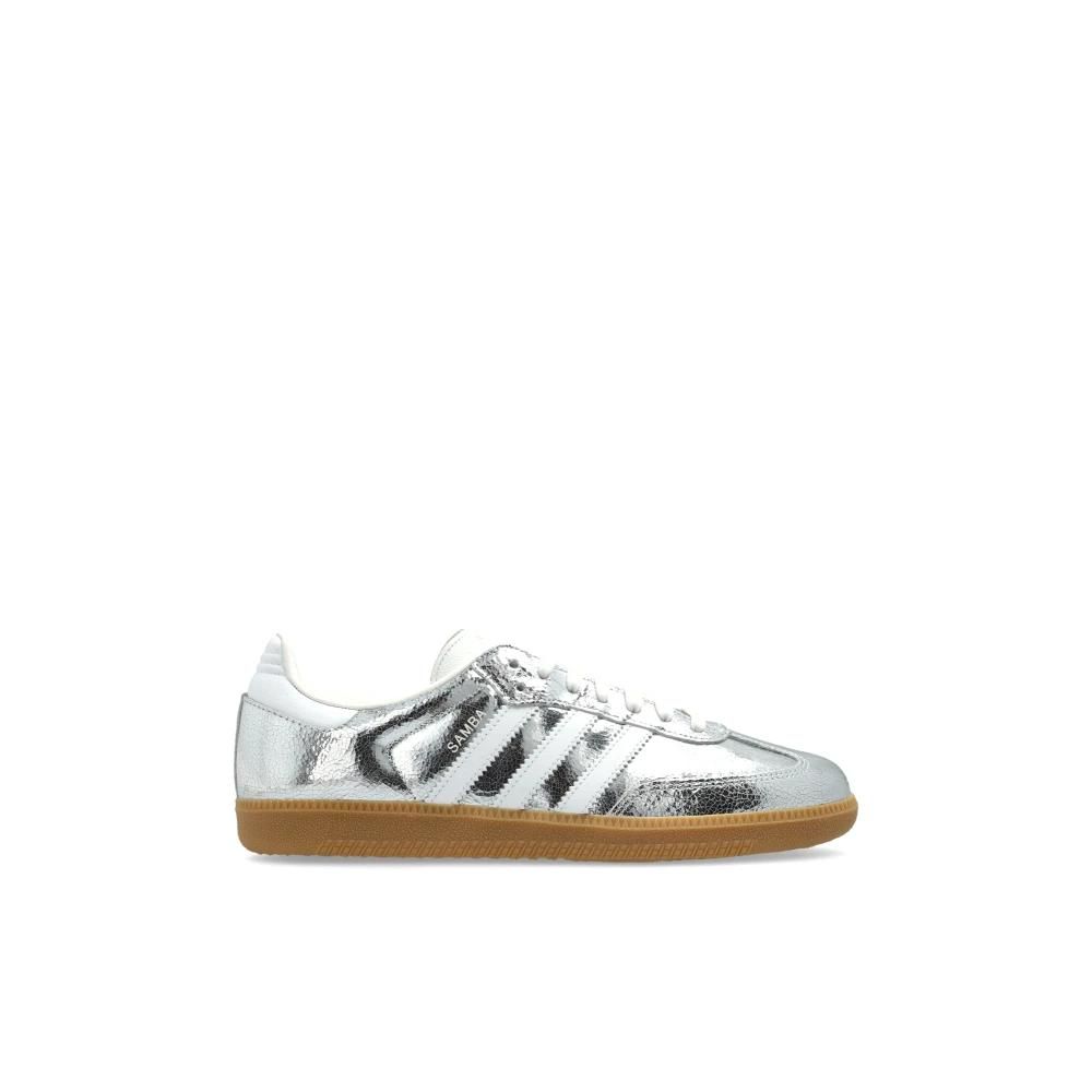 adidas gazelle silver green womens Adidas Women's Samba OG Crocodile Silver Metallic/Footwear White/Gum T –  West NYC main image 1
