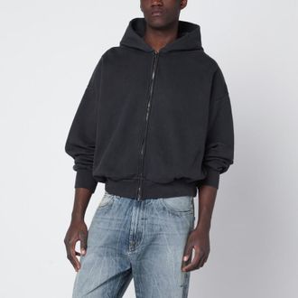 Fear of God Black washed zip hoodie