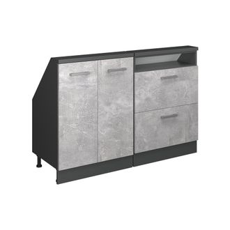 Vicco Armario De Cocina Para Techo Inclinado R-line, Hormig&oacute;n/antracita, 120 Cm Lote De 2, Vicco