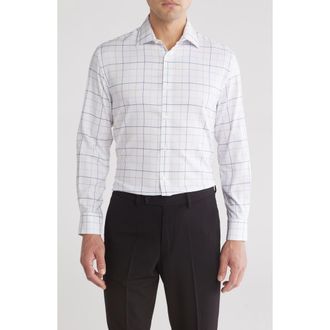 Tommy Hilfiger All Season Slim Fit Stretch Dress Shirt in Grey Multi at Nordstrom Rack, Size 15.5 - 34/35