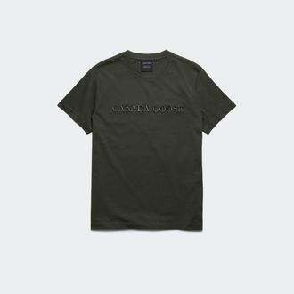 Canada Goose Emersen Embroidered Crewneck T-Shirt (Men, Volcano, XXL)