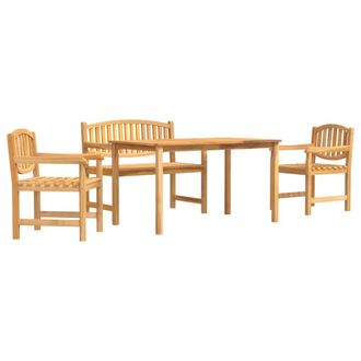 vidaXL Juego De Comedor Para Jard&iacute;n 4 Piezas Madera Maciza De Teca Vidaxl