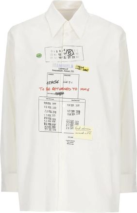 Maison Margiela Cotton Shirt - Dames - Overhemden - Wit - XS - Katoen - Overhemden