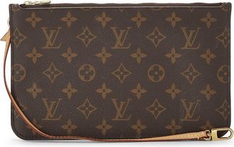 Louis Vuitton Brown Monogram Coated Canvas Neverfull Pouch Nm Mm (Authentic Pre-Loved)