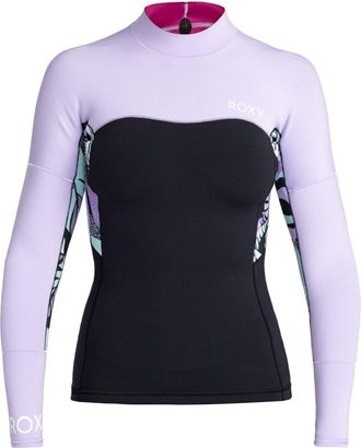 Roxy Neoprenanzug ROXY 1mm Swell Series, Damen, Gr. XS-S/163-168cm & 47-57kg, schwarz-weiss (anthrazit splash yw), Obermaterial: 88% Microfaser, 12% Elasth