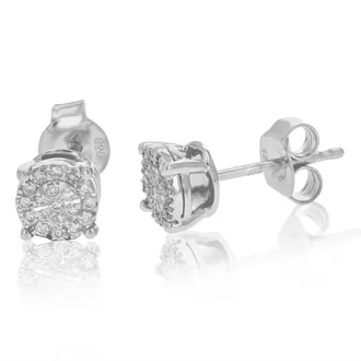 Vir Jewels 1/6 cttw Lab Grown Diamond Composite Earrings in Sterling Silver With Push Backs For Women