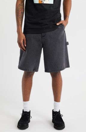 Obey Bigwig Denim Carpenter Shorts in Black Ash at Nordstrom, Size 36