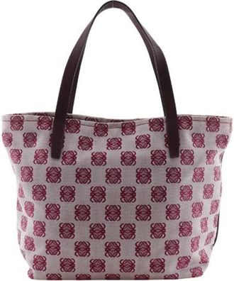 Loewe Pre-owned Anagram Canvas Tote Bag - Dames - Vintage Shopper - Roze - ONE Size - Vintage