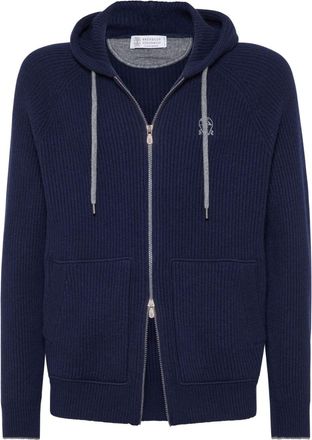 Brunello Cucinelli cashmere hoodie - men - Cashmere - S - Blue