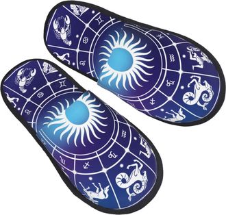 Generic Cotton Slippers Roman Zodiac Capricorn Cozy Fluffy Slippers Soft Indoor Shoes For Ladies Spa Indoor L