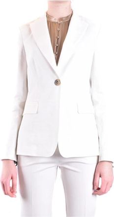 Pinko Blazer met Reverskraag en Knopen - Dames - Blazers - Wit - XS - Leer - Jassen