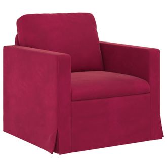 vidaXL Sof&aacute; Rojo Vino 78 X 78 X 80 Cm Terciopelo Vidaxl