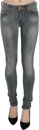 Plein Sud Mid Waist Skinny Denim Jeans - Dames - Skinny Jeans - Blauw - W28 - Denim - Jeans