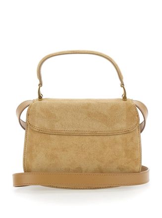Ami Womens Handbag Paris Beige Leather And Suede Handbags Hand Bags