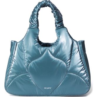 Oryany Half Moroccan Quilted Convertible Top Handle Bag in Blue Silver at Nordstrom Rack