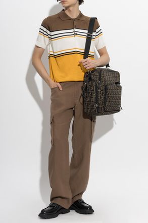 Fendi Linen Trousers, Mens, Brown