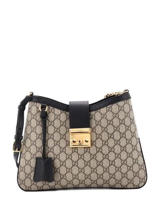Gucci Padlock Chain GG Coated Canvas with Leather Medium shoulder bag - Black