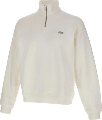Lacoste Fleece Sweatshirt met Rits - Heren - Vesten met rits - Wit - XL - Katoen - Hoodies & sweatvesten